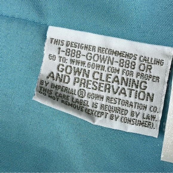 DaVinci Blue Satin Strapless Maxi Formal Dress 2 Prom Gala Wedding Bridesmaid - Picture 6 of 9